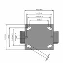6 inch Heavy Duty Rigid Caster with Durable Metal Wheel, 2 inch wide