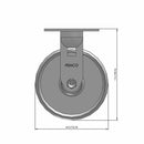 6 inch Heavy Duty Rigid Caster with Durable Metal Wheel, 2 inch wide