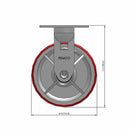 6 inch Heavy Duty Polyurethane Wheel Rigid Caster, High Capacity