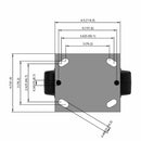 6 inch Heavy Duty Rigid Caster with Rubber-on-Iron Wheel, 2 inch wide