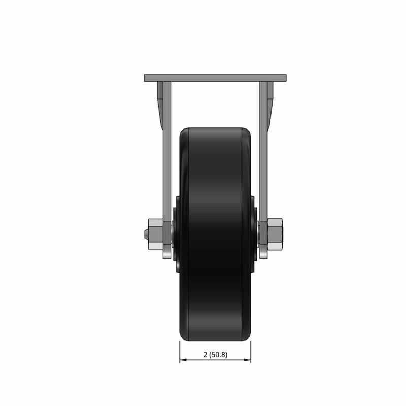 6 inch Heavy Duty Rigid Caster, USA Made Phenolic Wheel, 2 inch wide