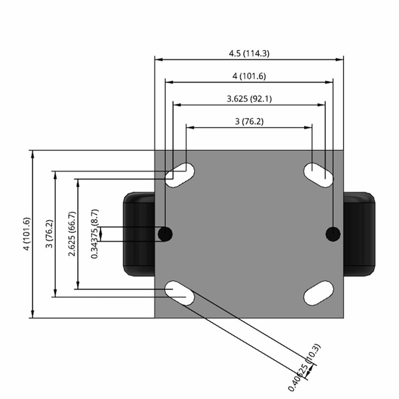 6 inch Heavy Duty Rigid Caster, USA Made Phenolic Wheel, 2 inch wide