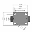 6 inch Heavy Duty Rigid Caster, USA Made TPR Rubber Wheel, 2 inch wide