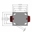 6 inch Heavy Duty Rigid Caster, USA Polyurethane Wheel, 2 inch wide