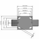 8 inch Heavy Duty Rigid Caster with Durable Metal Wheel, 2 inch wide