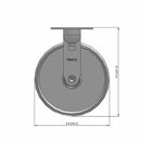 8 inch Heavy Duty Rigid Caster with Durable Metal Wheel, 2 inch wide