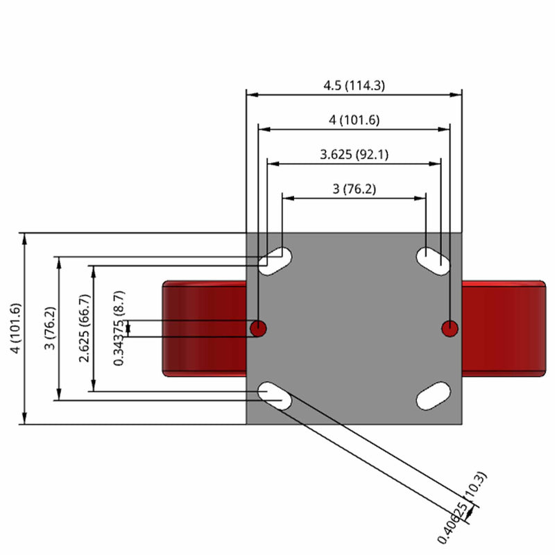 8 inch Heavy Duty Polyurethane Wheel Rigid Caster, High Capacity