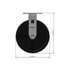 8 inch Heavy Duty Rigid Caster, USA Polypropylene Wheel, 2 inch wide