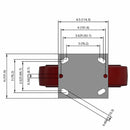 8 inch Heavy Duty Rigid Caster, USA Polyurethane Wheel, 2 inch wide