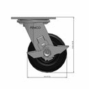 4 inch Heavy Duty USA Phenolic Wheel Brake Caster, 2 inch wide