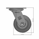 4 inch Heavy Duty USA TPR Rubber Wheel Caster, 2 inch wide