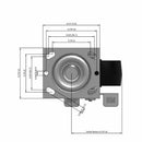 5 inch Heavy Duty USA Polypropylene Wheel Brake Caster, 2 inch wide