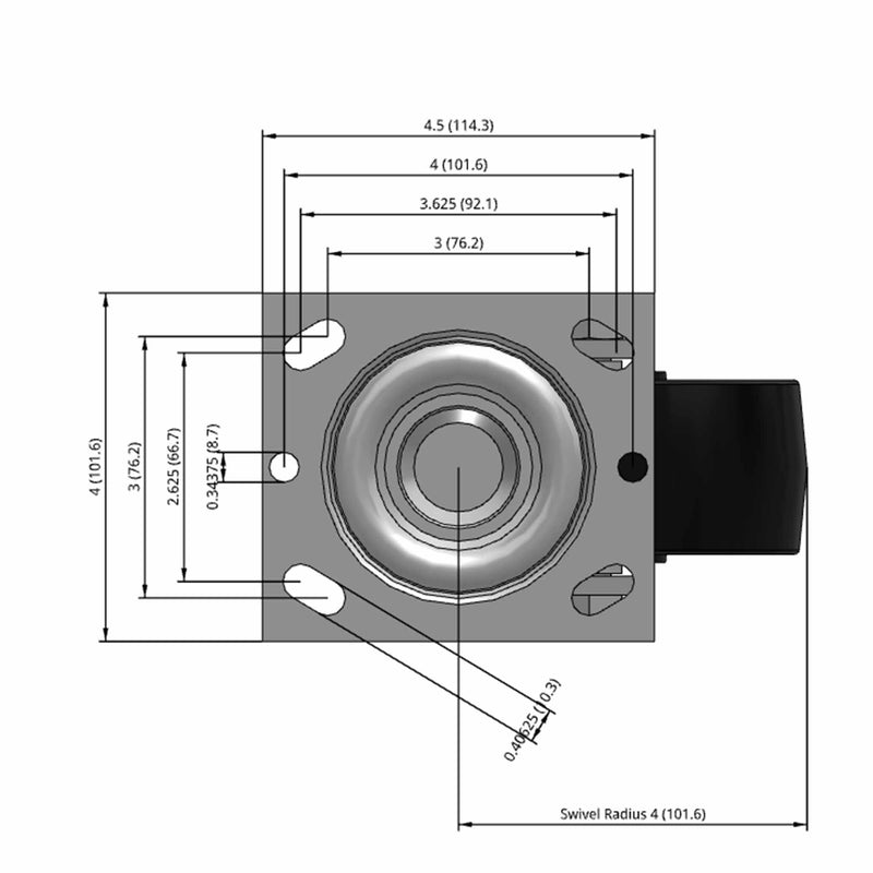 5 inch Heavy Duty USA Polypropylene Wheel Caster, 2 inch wide