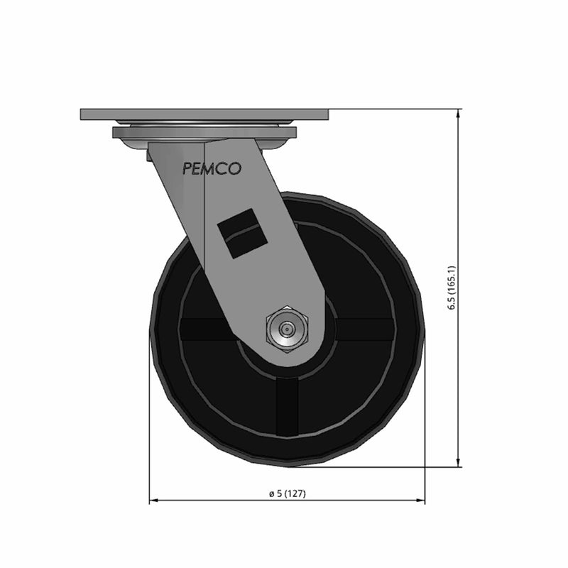 5 inch Heavy Duty USA Polypropylene Wheel Caster, 2 inch wide