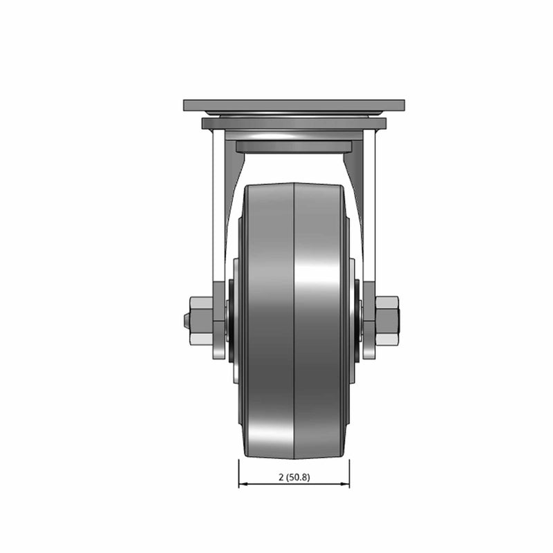 5 inch Heavy Duty USA TPR Rubber Wheel Caster, 2 inch wide