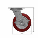 5 inch Heavy Duty USA Polyurethane Wheel Brake Caster, 2 inch wide