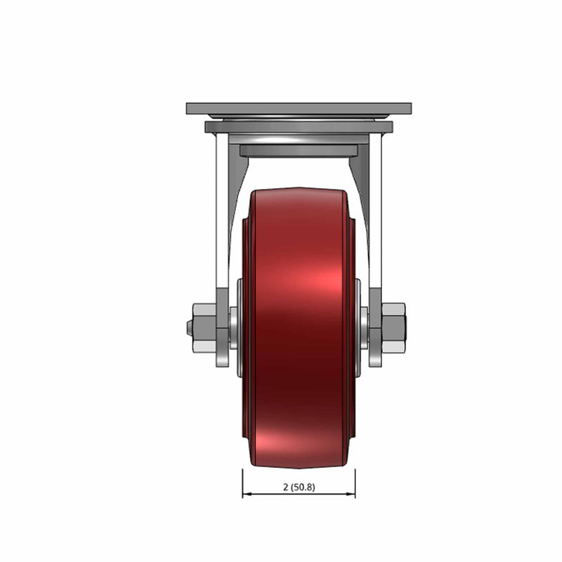 5 inch Heavy Duty USA Polyurethane Wheel Caster, 2 inch wide