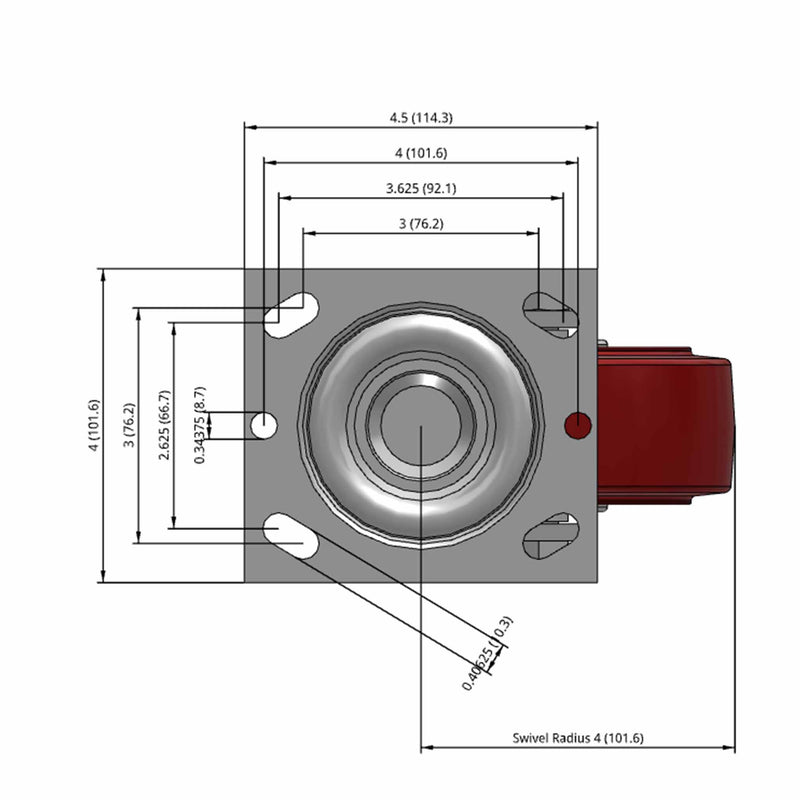 5 inch Heavy Duty USA Polyurethane Wheel Caster, 2 inch wide
