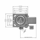 6 inch Heavy Duty Brake Caster with Durable Metal Wheel, 2 inch wide