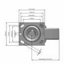 6 inch Heavy Duty Caster with Durable Metal Wheel, 2 inch wide