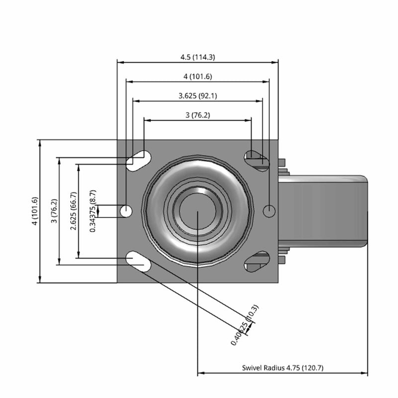 6 inch Heavy Duty Caster with Durable Metal Wheel, 2 inch wide
