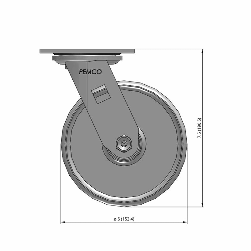 6 inch Heavy Duty Caster with Durable Metal Wheel, 2 inch wide