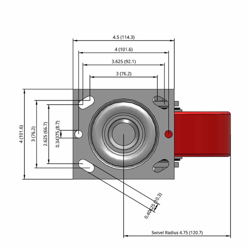 6 inch Heavy Duty Polyurethane-on-Iron Wheel Caster, High Capacity