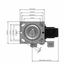 6 inch Heavy Duty Brake Caster with Rubber-on-Iron Wheel, 2 inch wide