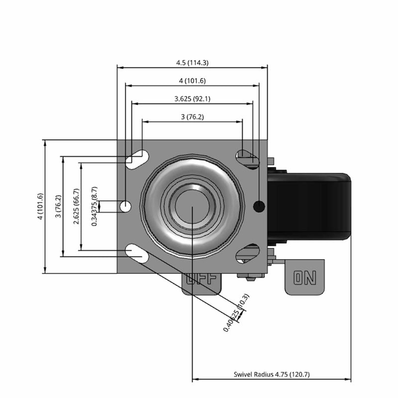 6 inch Heavy Duty USA Phenolic Wheel Brake Caster, 2 inch wide
