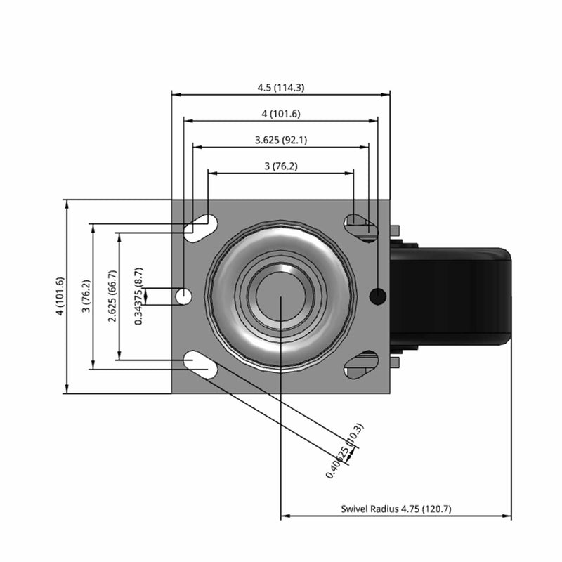6 inch Heavy Duty USA Phenolic Wheel Caster, 2 inch wide