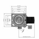 6 inch Heavy Duty USA Polypropylene Wheel Brake Caster, 2 inch wide