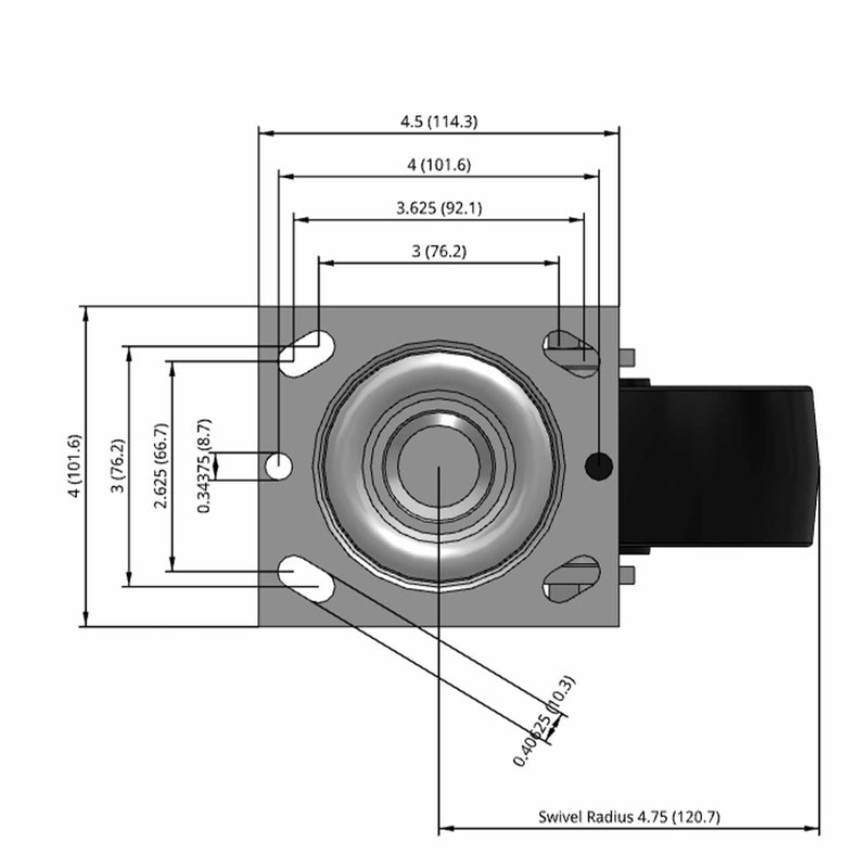 6 inch Heavy Duty USA Polypropylene Wheel Caster, 2 inch wide