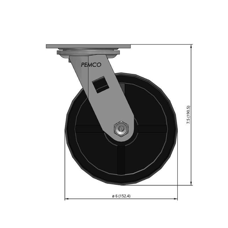 6 inch Heavy Duty USA Polypropylene Wheel Caster, 2 inch wide