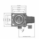 6 inch Heavy Duty USA TPR Rubber Wheel Brake Caster, 2 inch wide