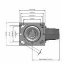 6 inch Heavy Duty USA TPR Rubber Wheel Caster, 2 inch wide