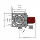 6 inch Heavy Duty USA Polyurethane Wheel Brake Caster, 2 inch wide