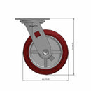 6 inch Heavy Duty USA Polyurethane Wheel Caster, 2 inch wide