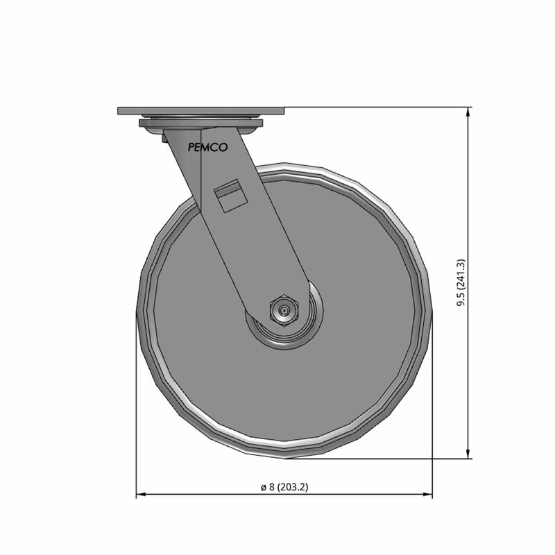8 inch Heavy Duty Caster with Durable Metal Wheel, 2 inch wide
