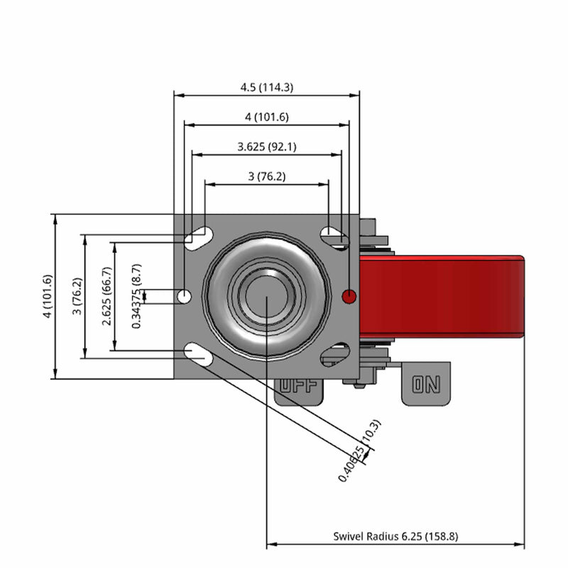 8 inch Heavy Duty Polyurethane Wheel Caster with Brake, High Capacity
