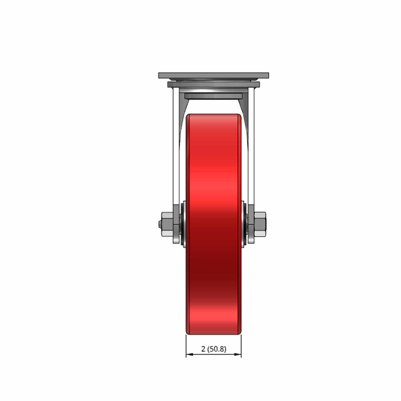 8 inch Heavy Duty Polyurethane-on-Iron Wheel Caster, High Capacity