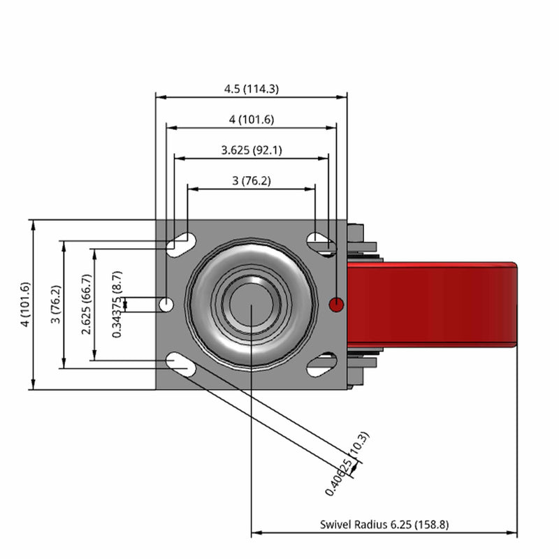 8 inch Heavy Duty Polyurethane-on-Iron Wheel Caster, High Capacity
