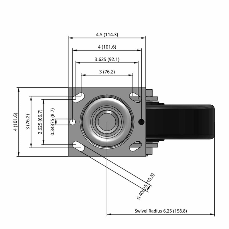 8 inch Heavy Duty USA Phenolic Wheel Caster, 2 inch wide