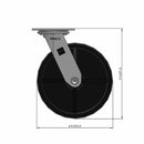 8 inch Heavy Duty USA Polypropylene Wheel Caster, 2 inch wide