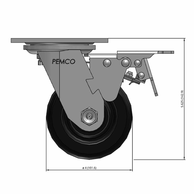 4"x2" Phenolic Wheel Total Lock Brake Swivel Caster