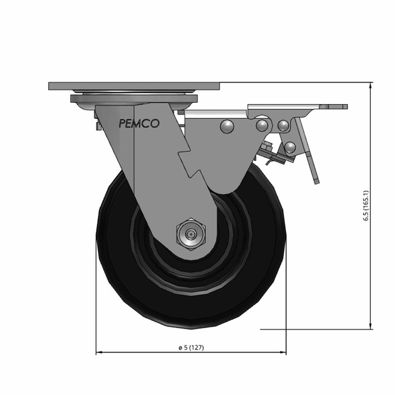 5"x2" Phenolic Wheel Total Lock Brake Swivel Caster