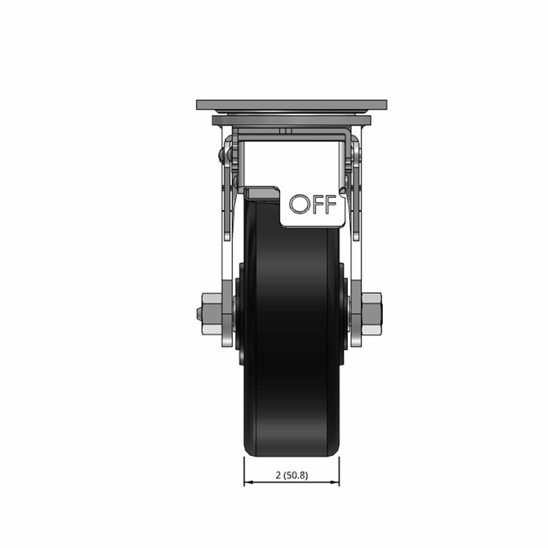 6"x2" Phenolic Wheel Total Lock Brake Swivel Caster