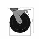 8"x2" Phenolic Wheel Total Lock Brake Swivel Caster