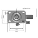 4"x1" TPR Wheel Side Locking Plate Mount Caster USA-Made