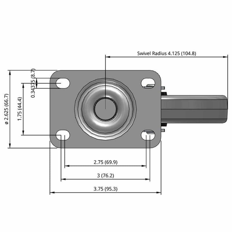 5 inch Wheel Swivel Caster Replacement for Rubbermaid Carts, USA Made