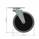 5 inch Wheel Swivel Caster Replacement for Rubbermaid Carts, USA Made